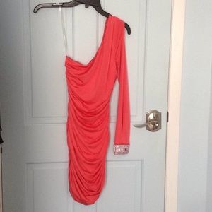 Pink one shoulder dress